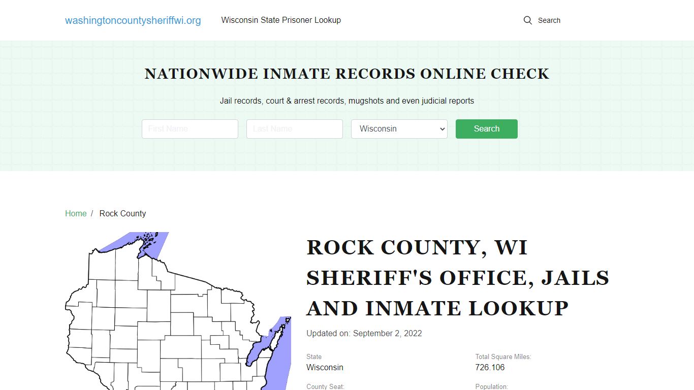 Rock County WI Sheriff's Office, Jails and Inmate Lookup